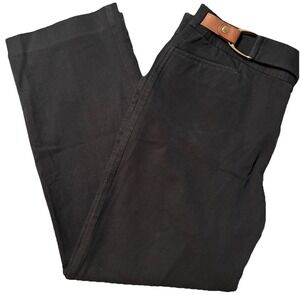 Lauren Ralph Lauren Petite Black Straight Leg Pants Leather Buckle‎ Detail 14P
